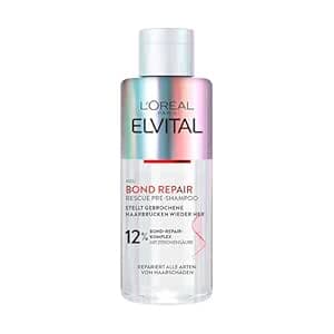 L'Oréal Paris Elvital Bond Repair Rescue Pre-Shampoo, pflegende Aufbaukur zur Haarreparatur, gegen Haarschäden, für weniger Haarbruch und mehr Glanz, mit Bond-Repair-Komplex und Zitronensäure, 200ml