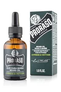 Proraso Beard Oil, Cypress & Vetyver, 30 ml, Bartöl mit frischem Zitrus-Duft, Bart Weichmacher pflegt Haut & Haar und schützt das Barthaar, Made in Italy