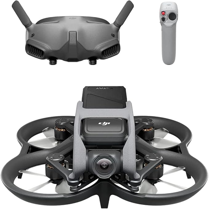 DJI Avata Pro-View Combo (DJI Goggles 2) - FPV-Drohne Quadrokopter mit stabilisiertem 4K Video, superweitem 155° Sichtfeld, integriertem Propellerschutz