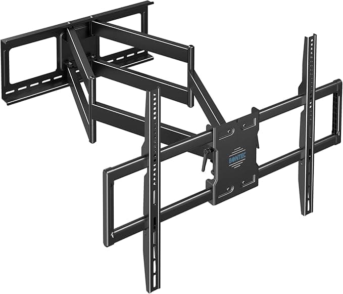 BONTEC TV Wandhalterung für 60–110 Zoll Fernseher bis 125 kg, Doppelarm mit 1016 mm Auszug, neigbar und schwenkbar, kompatible Fernsehhalterung Wand, Max VESA 800 x 600 mm, für extra Starke XXL TV