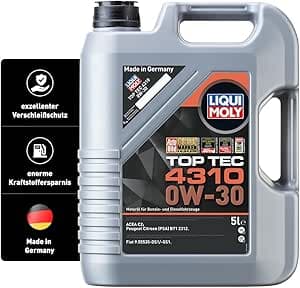 LIQUI MOLY Top Tec 4310 0W-30 | 5 L | Synthesetechnologie Motoröl | Art.-Nr.: 3736, farblos