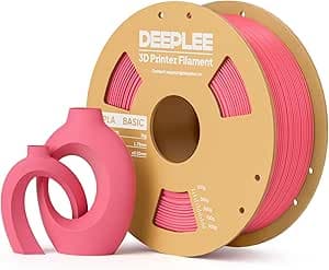 DEEPLEE Basic PLA Filament 1.75mm, Stärkere Zähigkeit 3D Drucker Filament, Heißes Rosa 1KG