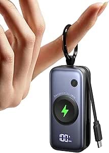 INIU Power Bank, Mini Powerbank für Apple Watch and iPhone mit USB-C Kabel, 5000mAh 20W Tragbare Externe Handyakkus, Uhrenständer Reise Gadgets Flugzeug für Apple Watch Ultra 11 10 9 SE, iPhone 17 16