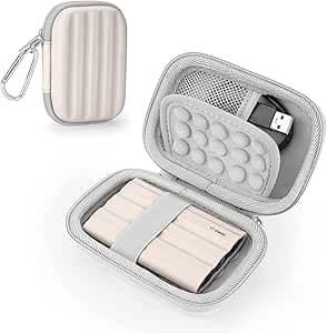 Yinke Festplatten Tasche Case für Samsung T7 Shield / T9 / T7 / T7 Touch Portable SSD 500GB 1TB 2TB,Stoßfest Hart Hülle Organizer für Tragbar Externe Festplattentaschen (White)
