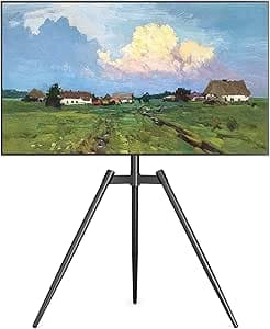 RFIVER Tripod TV Ständer Stativ Ständer Tripod Fernsehständer TV Bodenständer mit Staffelei Höhenverstellbar Schwenkbar für 32-65 Zoll Fernseher Max Vesa 400 * 400mm 35kg