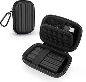 Yinke Festplatten Tasche Case für Samsung T7 Shield/ T9 / T7 / T7 Touch Portable SSD 500GB 1TB 2TB,Stoßfest Hart Hülle Organizer für Tragbar Externe Festplattentaschen