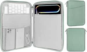MoKo 9-11 Zoll Tablet Sleeve Tasche, Passend für 11inch iPad Air M3, iPad A16 2025, Pro 11 M4, iPad 10/9/8/7th, Galaxy Tab S9/S8/A8/A7, Schutztasche mit Tasche, Cyan