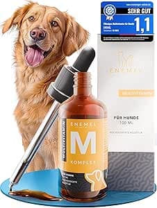 Multivitamin Hund Tropfen 100 ml – flüssige Vitamine für Hunde für leichte Einnahme, Hunde Multivitamin Komplex, Hund Nahrungsergänzungsmittel, Made in Germany