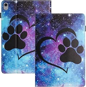 Hülle für iPad mini 7(A17 Pro) 2024 Hülle iPad mini 6 2021 8.3 Zoll PU Leder Flip Folio Schutzhülle mit Standfunktion Stifthalter Tablette für iPad mini 7./6.Generation Herz Katzenpfote